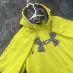 Under Armour Hoodie Mens M Yellow Athletic Gym Casual Workout